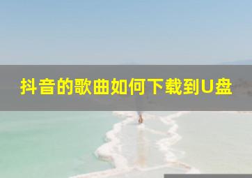 抖音的歌曲如何下载到U盘