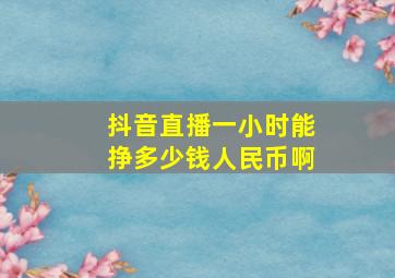 抖音直播一小时能挣多少钱人民币啊