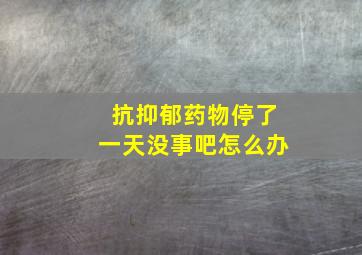 抗抑郁药物停了一天没事吧怎么办