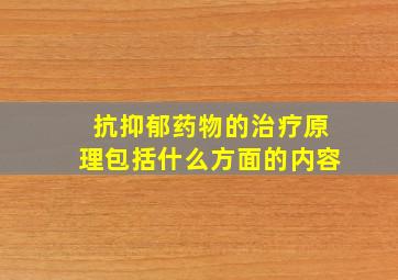 抗抑郁药物的治疗原理包括什么方面的内容