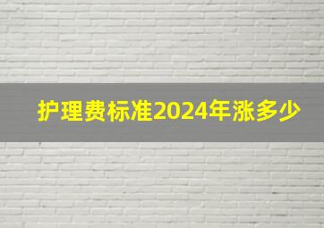 护理费标准2024年涨多少