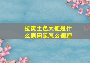 拉黄土色大便是什么原因呢怎么调理