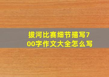 拔河比赛细节描写700字作文大全怎么写