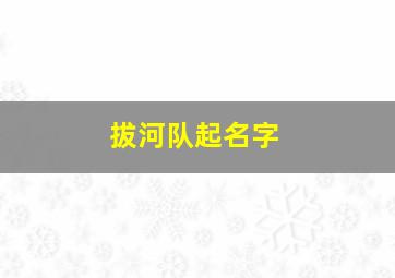 拔河队起名字