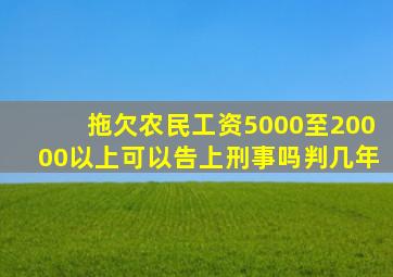 拖欠农民工资5000至20000以上可以告上刑事吗判几年