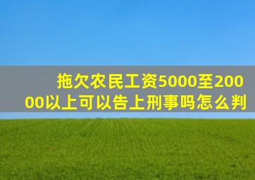 拖欠农民工资5000至20000以上可以告上刑事吗怎么判