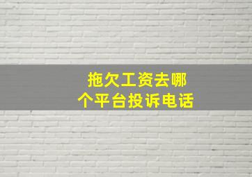 拖欠工资去哪个平台投诉电话