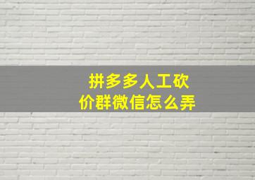 拼多多人工砍价群微信怎么弄