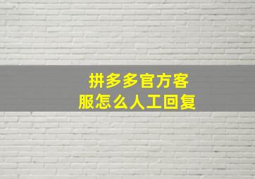 拼多多官方客服怎么人工回复