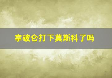 拿破仑打下莫斯科了吗