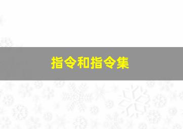 指令和指令集