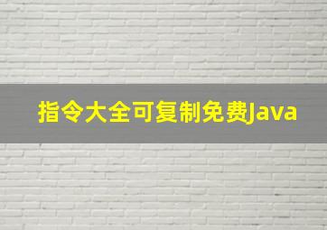 指令大全可复制免费Java