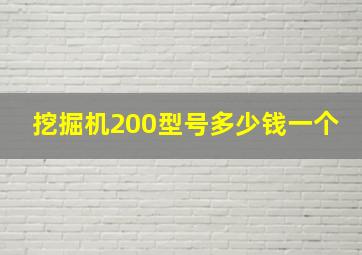 挖掘机200型号多少钱一个