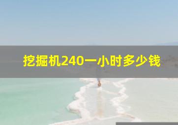 挖掘机240一小时多少钱