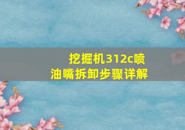 挖掘机312c喷油嘴拆卸步骤详解