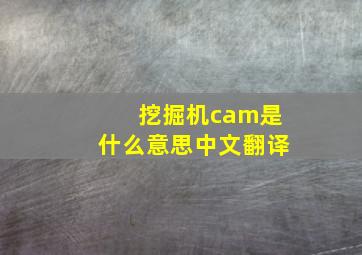 挖掘机cam是什么意思中文翻译