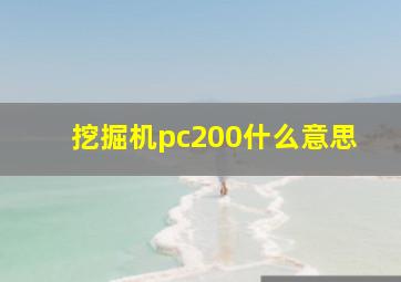 挖掘机pc200什么意思