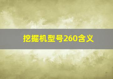 挖掘机型号260含义