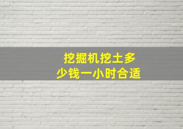 挖掘机挖土多少钱一小时合适