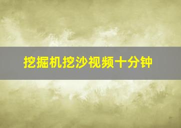 挖掘机挖沙视频十分钟