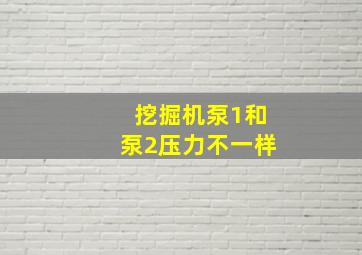 挖掘机泵1和泵2压力不一样