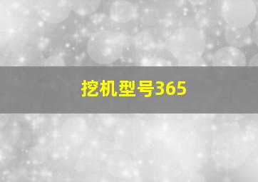 挖机型号365