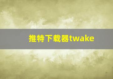 推特下载器twake