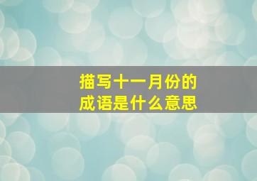 描写十一月份的成语是什么意思