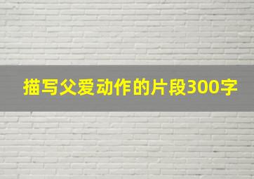 描写父爱动作的片段300字