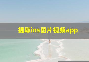 提取ins图片视频app