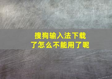 搜狗输入法下载了怎么不能用了呢