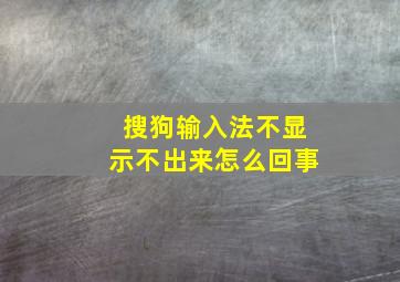 搜狗输入法不显示不出来怎么回事