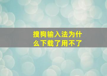 搜狗输入法为什么下载了用不了