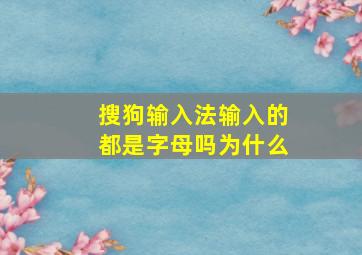 搜狗输入法输入的都是字母吗为什么