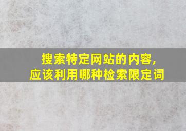 搜索特定网站的内容,应该利用哪种检索限定词