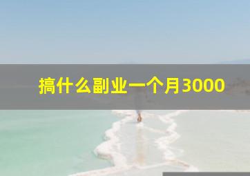 搞什么副业一个月3000