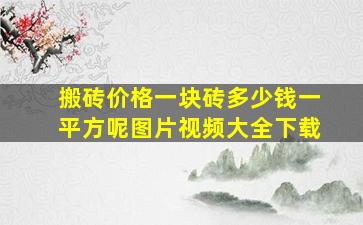 搬砖价格一块砖多少钱一平方呢图片视频大全下载