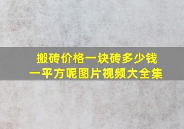 搬砖价格一块砖多少钱一平方呢图片视频大全集