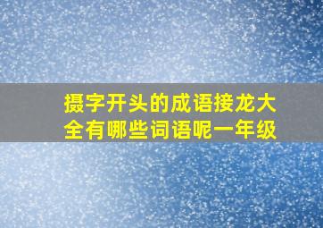 摄字开头的成语接龙大全有哪些词语呢一年级