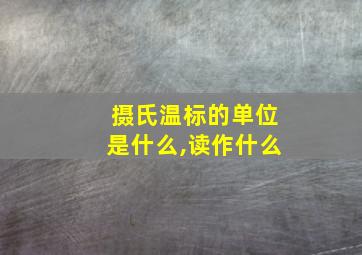 摄氏温标的单位是什么,读作什么