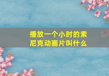 播放一个小时的索尼克动画片叫什么