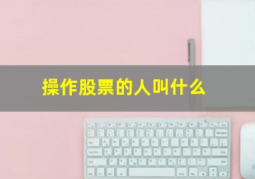 操作股票的人叫什么