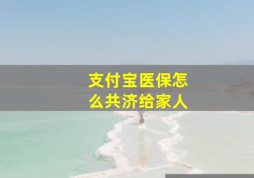 支付宝医保怎么共济给家人