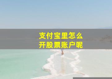 支付宝里怎么开股票账户呢