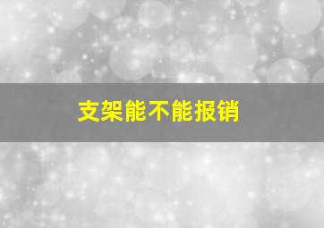 支架能不能报销