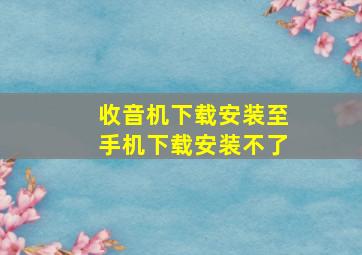 收音机下载安装至手机下载安装不了