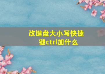 改键盘大小写快捷键ctrl加什么