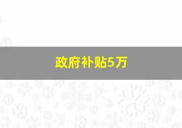 政府补贴5万