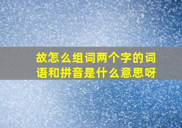 故怎么组词两个字的词语和拼音是什么意思呀