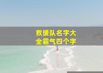 救援队名字大全霸气四个字